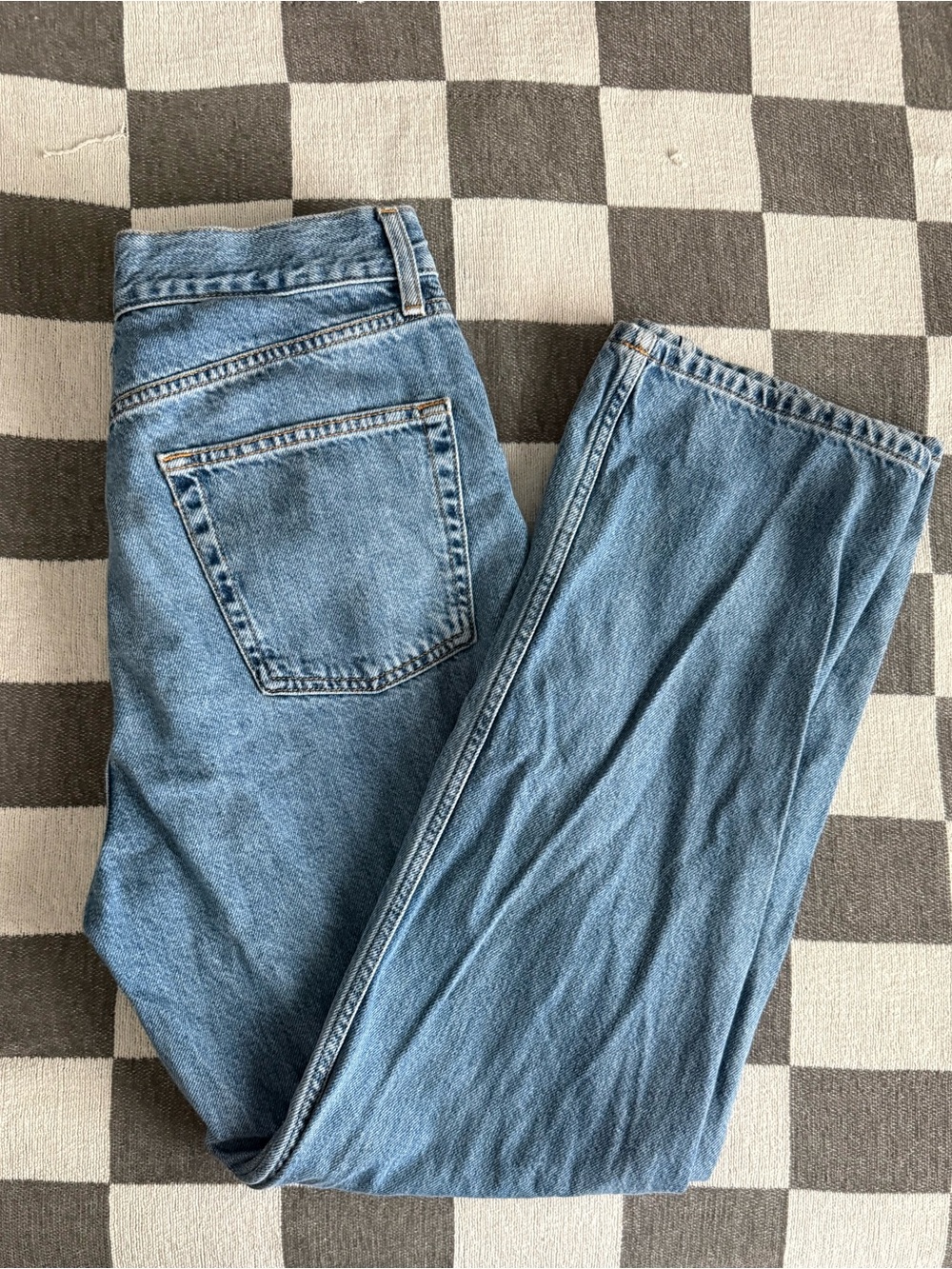 Topshop Women’s Straight Light Blue Denim Jeans Buttonfly